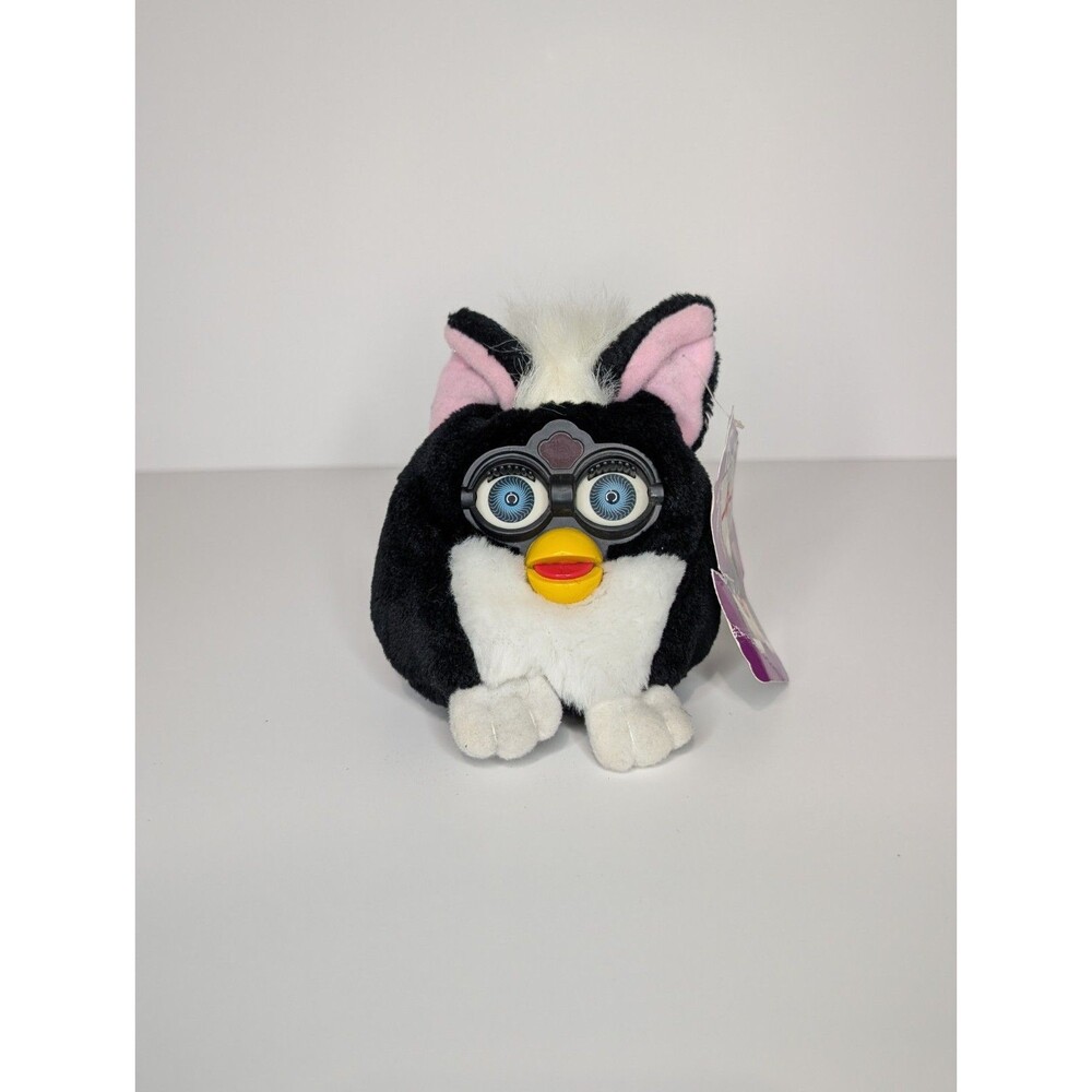 Vintage Furby Buddies “Very Good” Black Plush Bean Bag Blue Eyes 1999 Tiger NWT